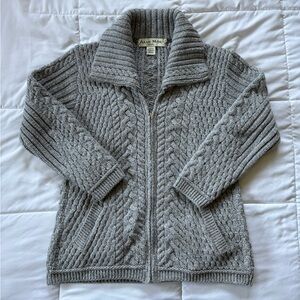 100% Merino Wool Irish Cable Knit Cardigan
